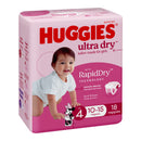 Huggies Ultra Dry Nappies Girls Size 4 (10-15kg) 18 Pack