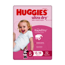 Huggies Ultra Dry Nappies Girls Size 5 (13-18kg) 32 Pack