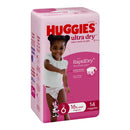 Huggies Ultra Dry Nappies Girl Size 6 (16kg+) 14 Pack