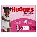 Huggies Ultra Dry Nappies Girls Size 6 (16kg+) 30 Pack