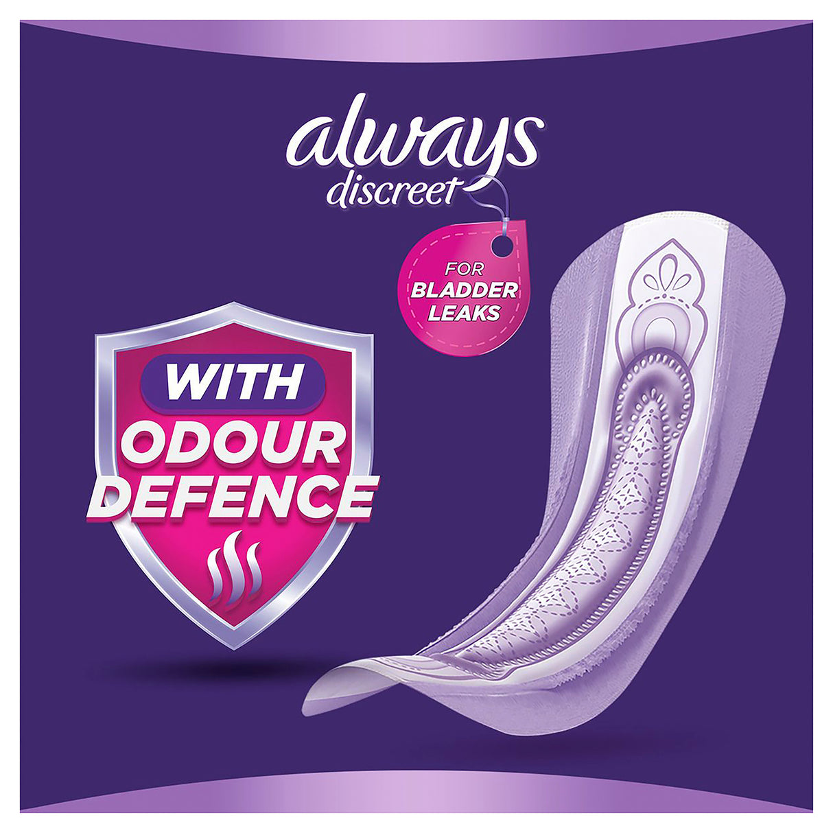 Always Discreet Long 10 Pads For Bladder Leak and Adult Incontinence