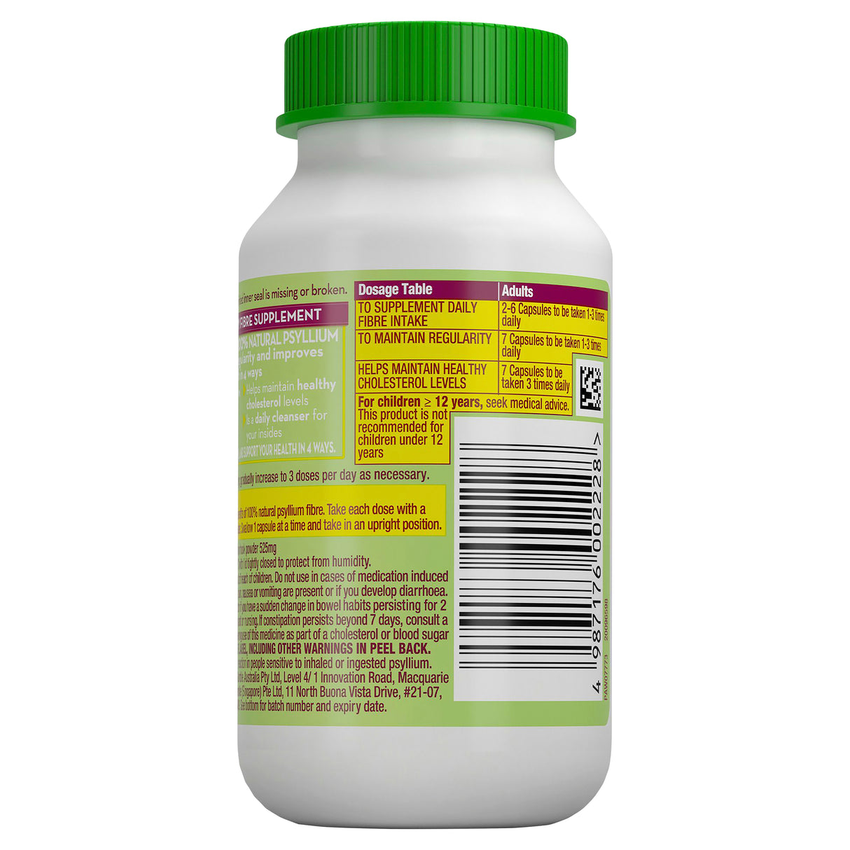 Metamucil Daily Fibre Supplement Fibre Caps 100 Capsules