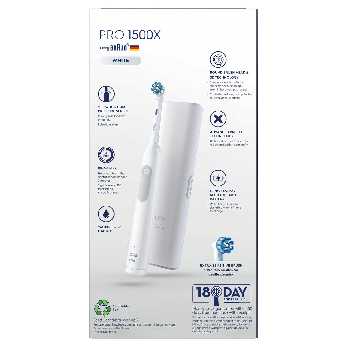 ORAL B Pro 1500X Power Brush Wht