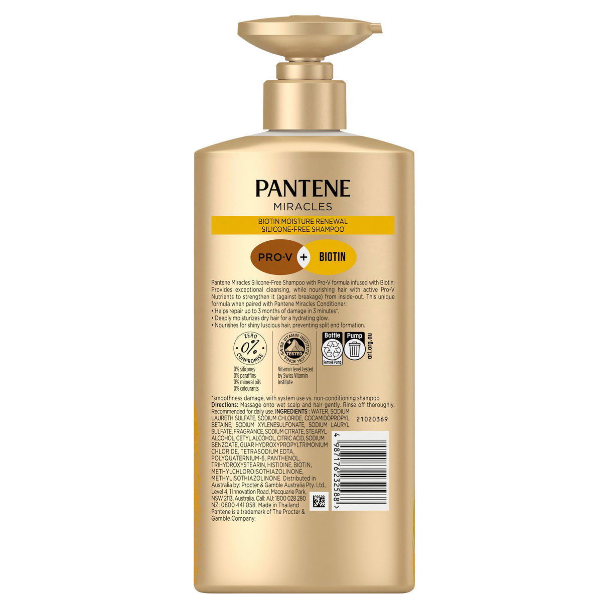 Pantene 3MM Biotin Moisture Renew Shampoo 650ml