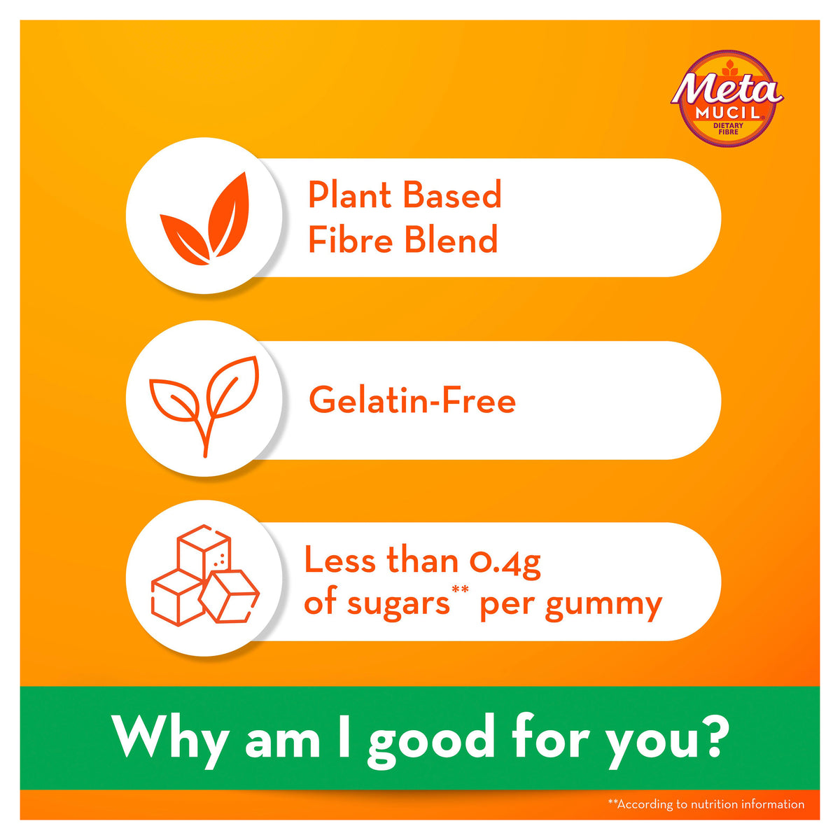 METAMUCIL Fibre Gummies Orange 72s