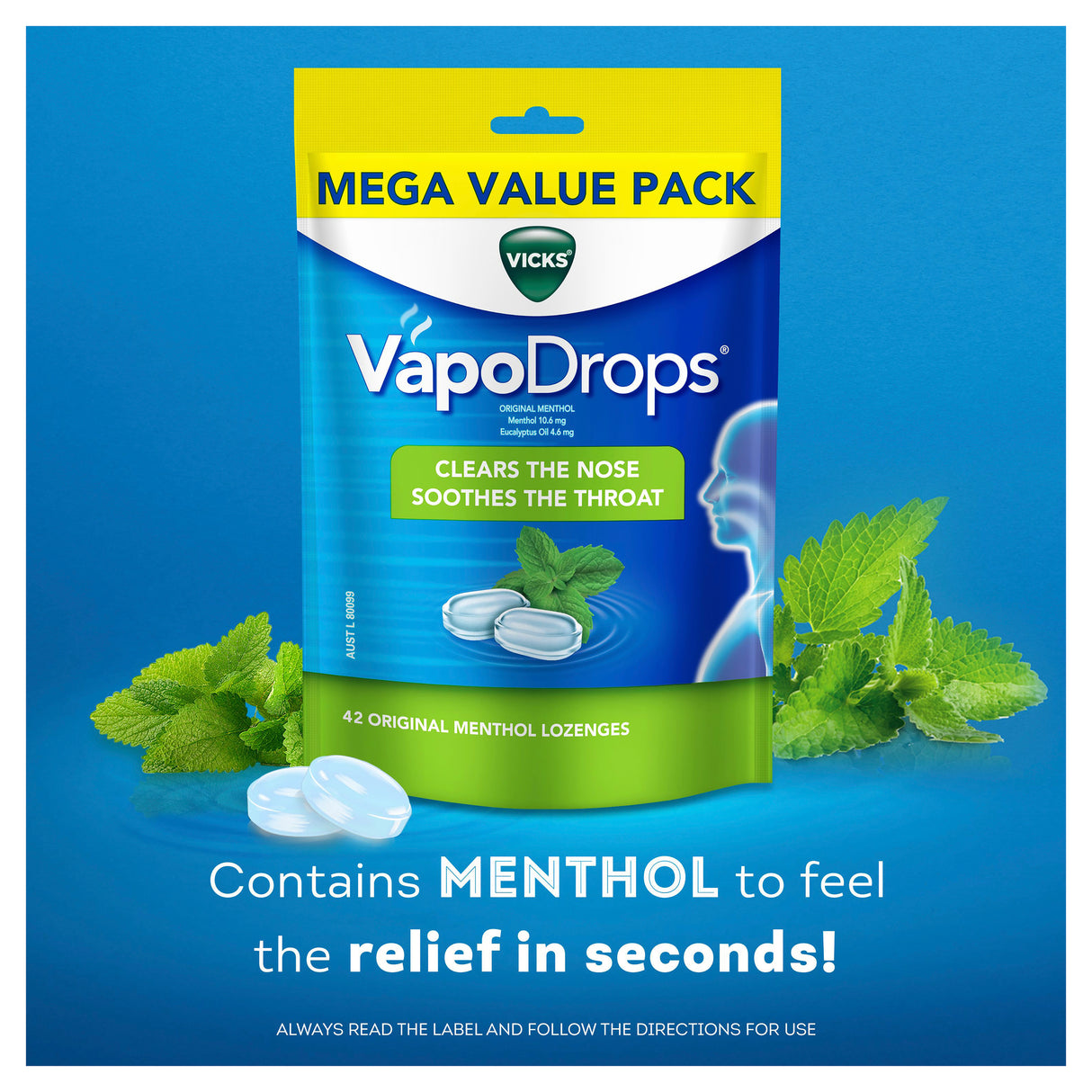VICKS Vapodrops Original Menthol 42 pack