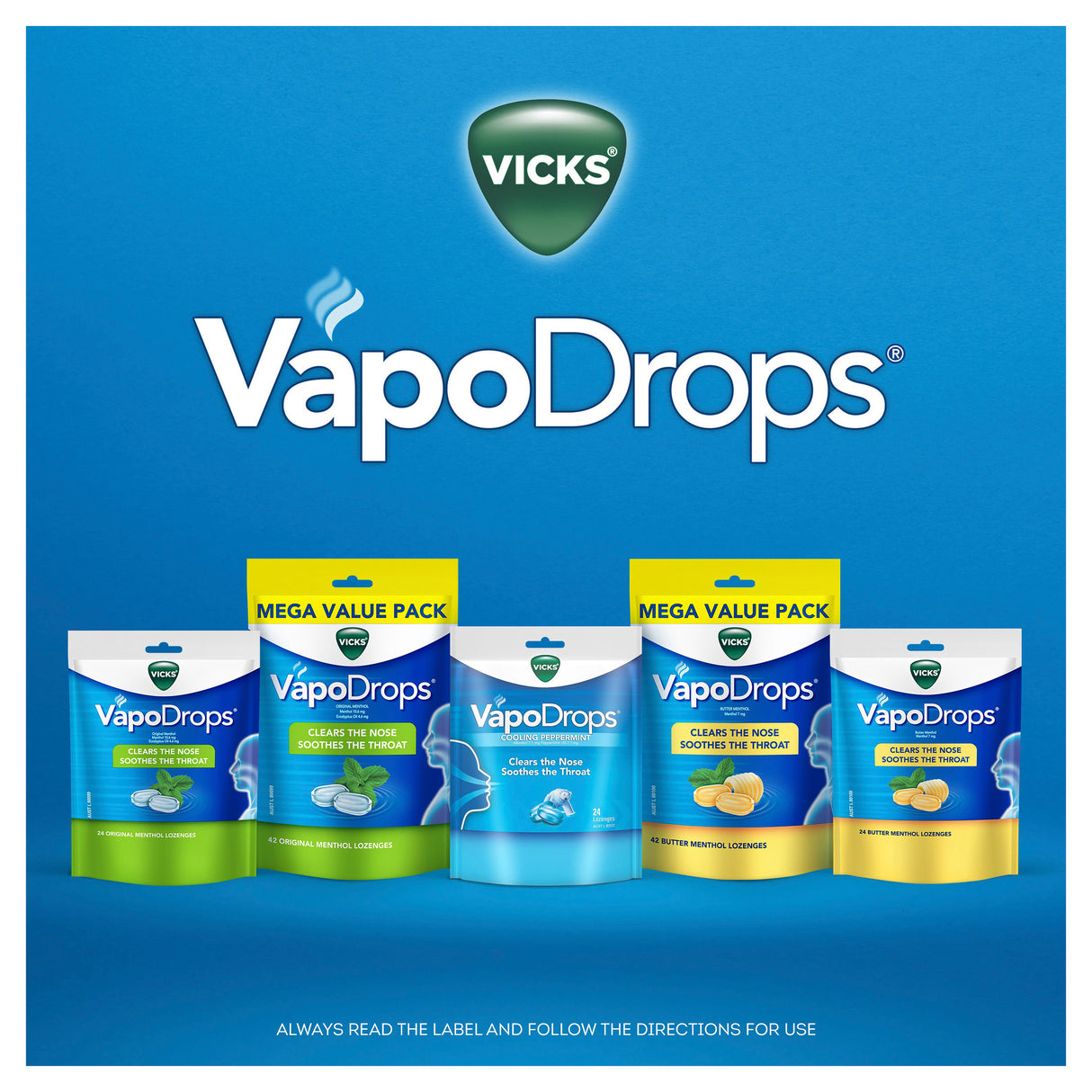 VICKS Vapodrops Original Menthol 42 pack