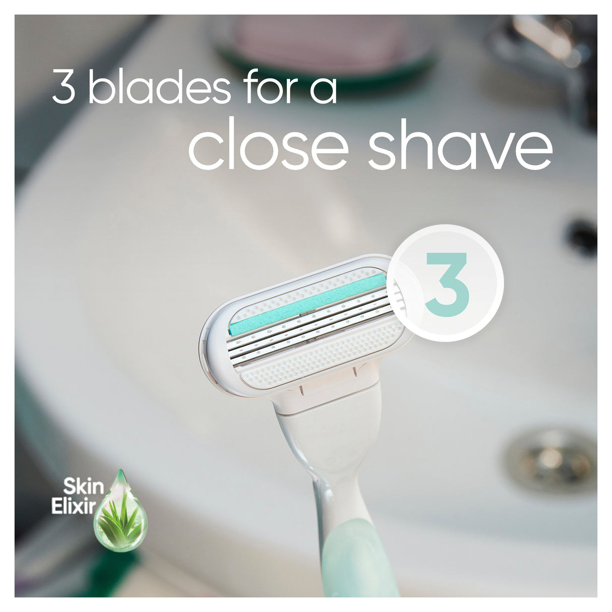 Gillette Venus Smooth Sensitive Women's Razor Handle with 2 Blade Refills