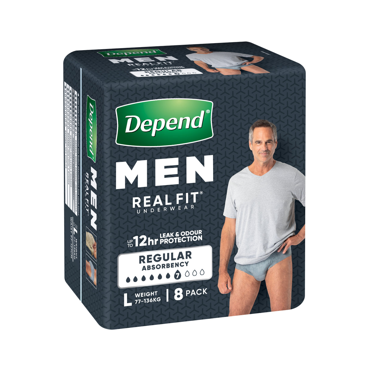 Depend Real Fit Incontinence Underwear Men Large 8 Pack