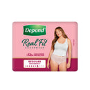 Depend Real Fit Incontinence Underwear Regular Women Medium 8 Pack