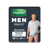 Depend Real Fit Incontinence Underwear Men Medium 8 Pack