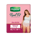 Depend Real Fit Incontinence Underwear Regular Women Extra Large 8 Pack