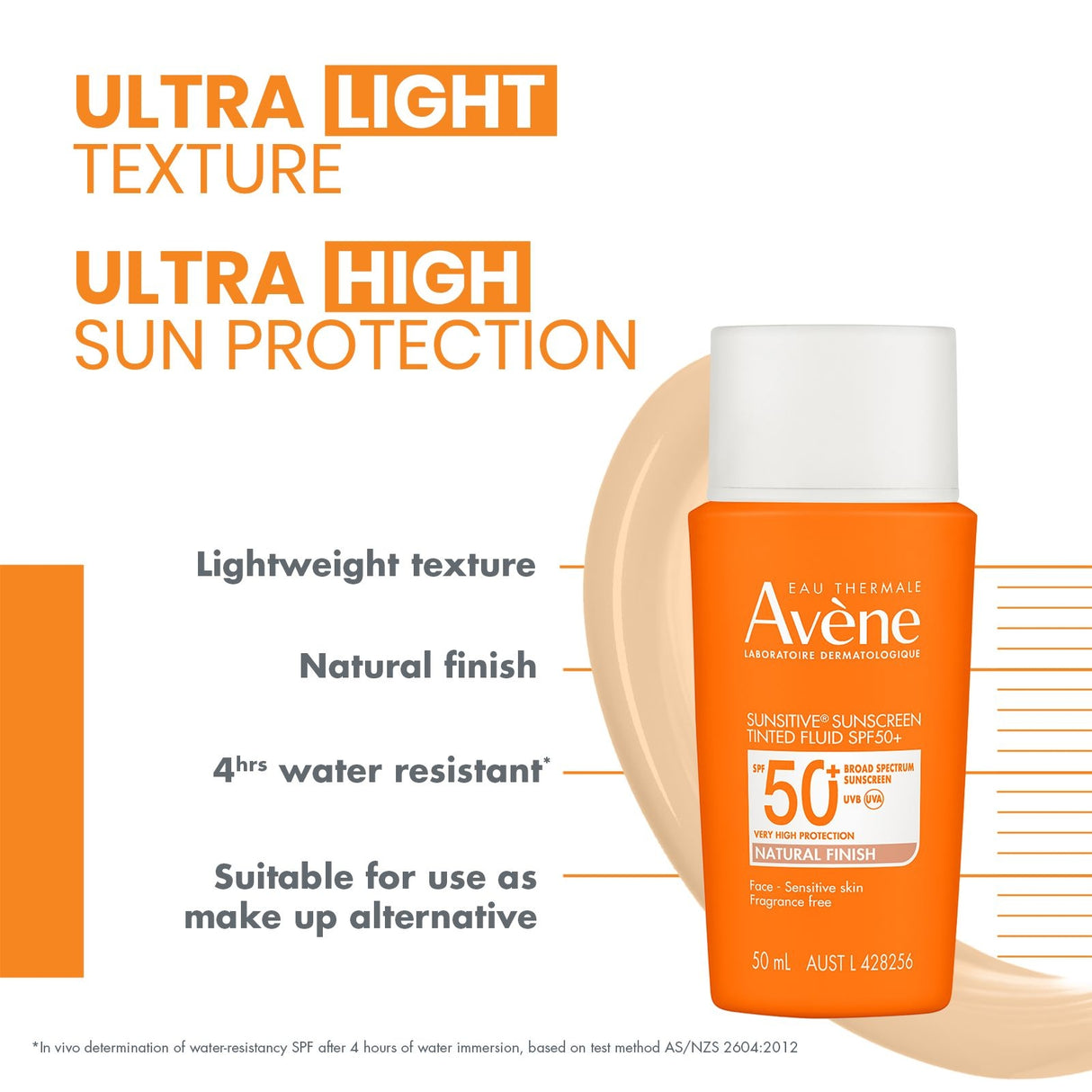 Avene Sunsitive Sunscreen Tinted Fluid SPF50+ 50ml