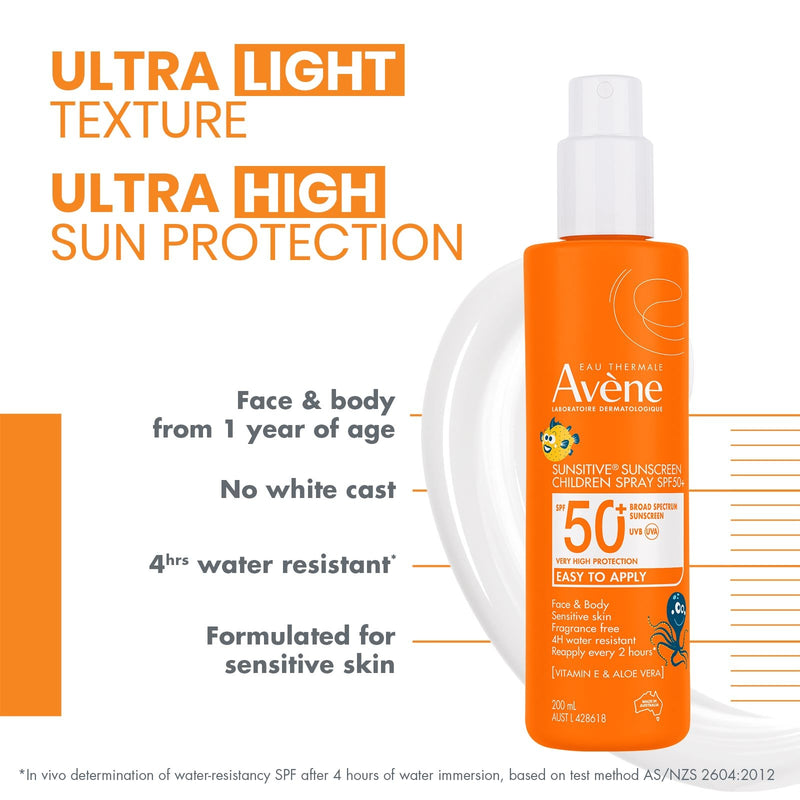 Avene Sunsitive Sunscreen SPF50+ Children Spray 200ml