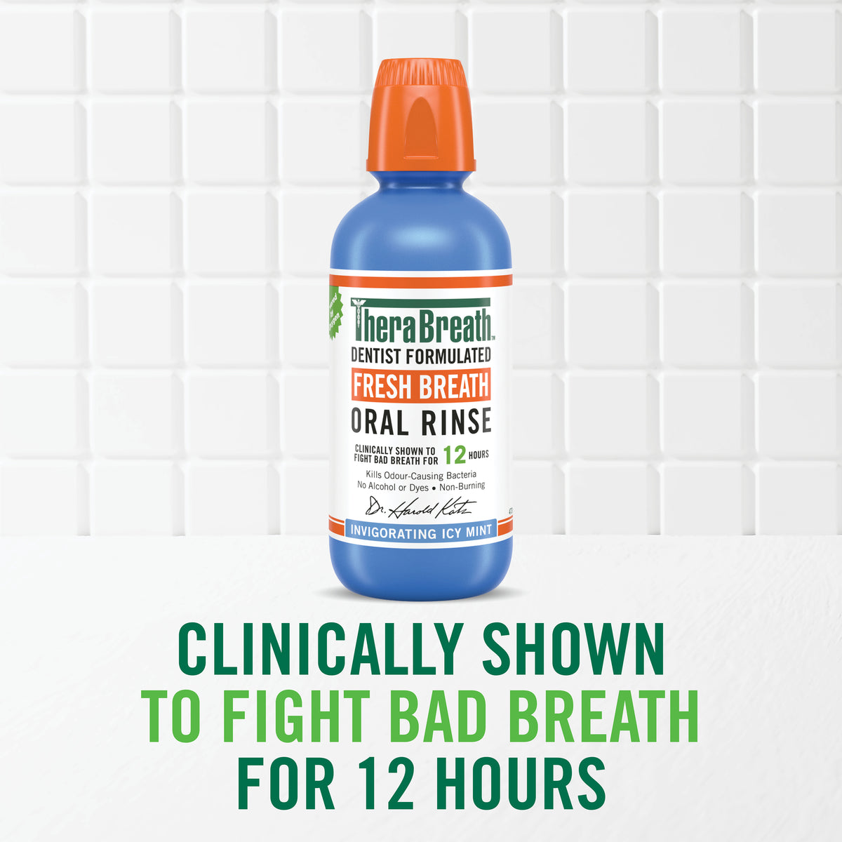 TheraBreath Oral Rinse Icy Mint 1l