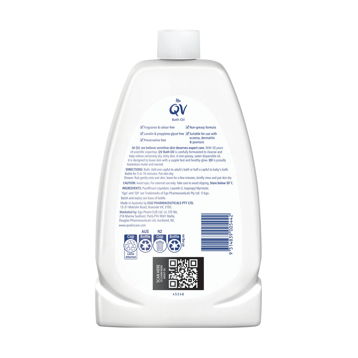 Ego QV Bath Oil 1L