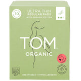 TOM Organic Ultra Thin Regular Organic Cotton Pads with Wings 10 Pack
