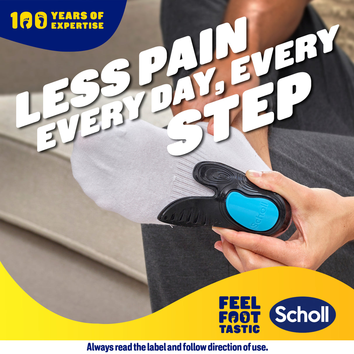 Scholl In-Balance Heel Orthotic Insole Medium Size 7 - 8.5
