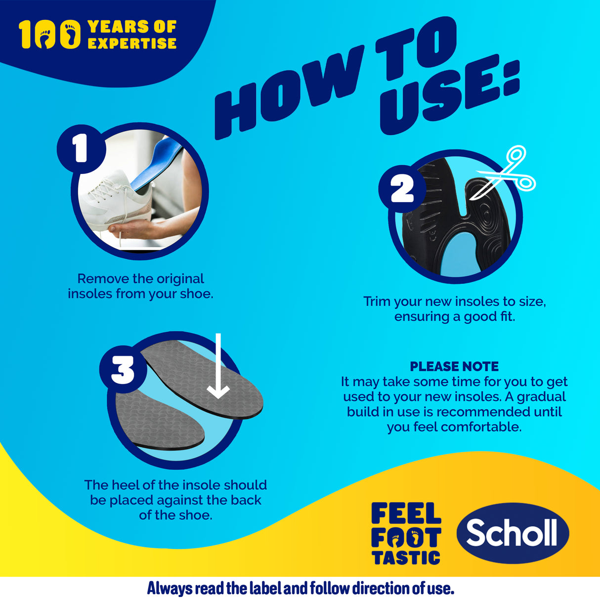 Scholl In-Balance Heel Orthotic Insole Medium Size 7 - 8.5
