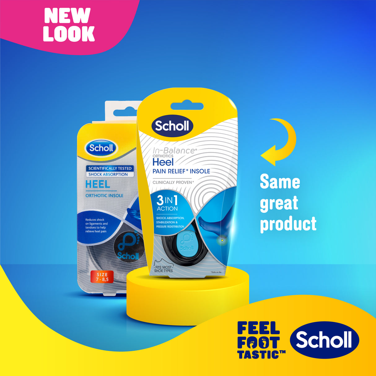 Scholl In-Balance Heel Orthotic Insole Medium Size 7 - 8.5
