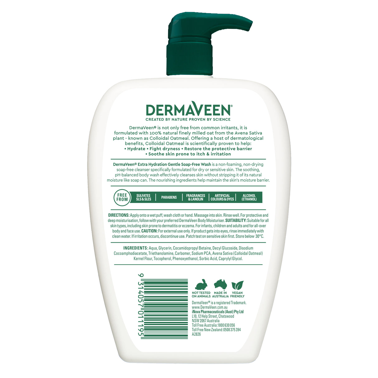 Dermaveen Extra Hydration Soap Free Wash 500ml