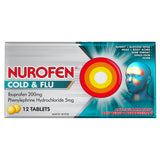 Nurofen Cold and Flu Tablets 200mg Ibuprofen /5mg Phenylephrine Hydrochloride 12 pack