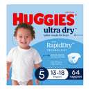 Huggies Ultra Dry Nappies Boys Size 5 (13-18kg) 64 Pack