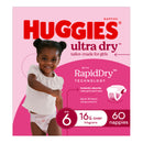 Huggies Ultra Dry Nappies Girls Size 6 (16+kg) 60 Pack