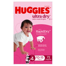 Huggies Ultra Dry Nappies Girls Size 4 (10-15kg) 72 Pack