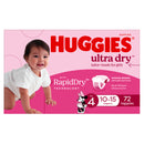 Huggies Ultra Dry Nappies Girls Size 4 (10-15kg) 72 Pack