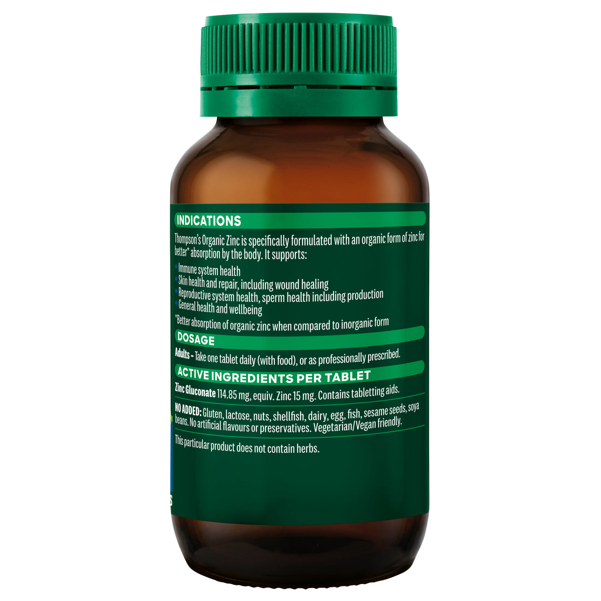 Thompson's Organic Zinc 180 tabs