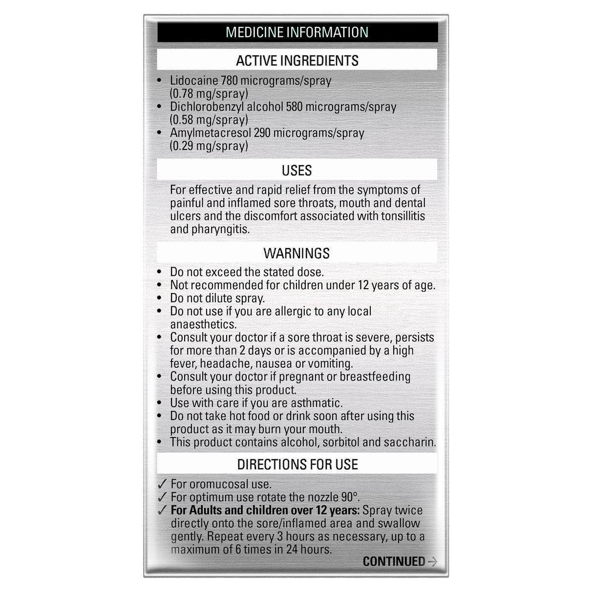 STREPSILS Throat Spray Menthol 20ml