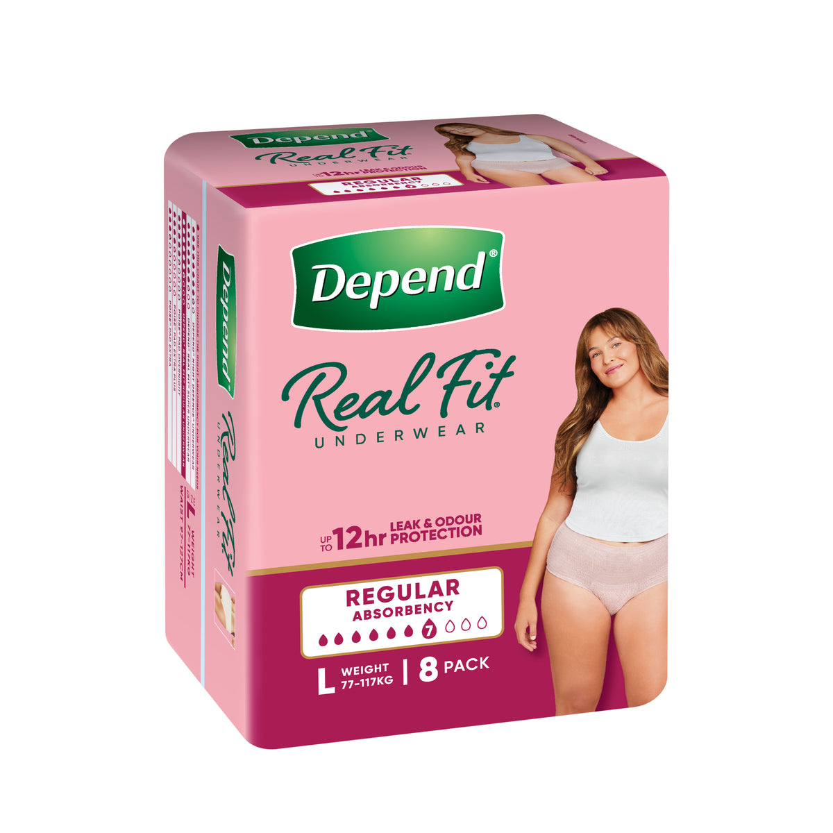 Depend Real Fit Incontinence Underwear Regular Women Large 8 Pack