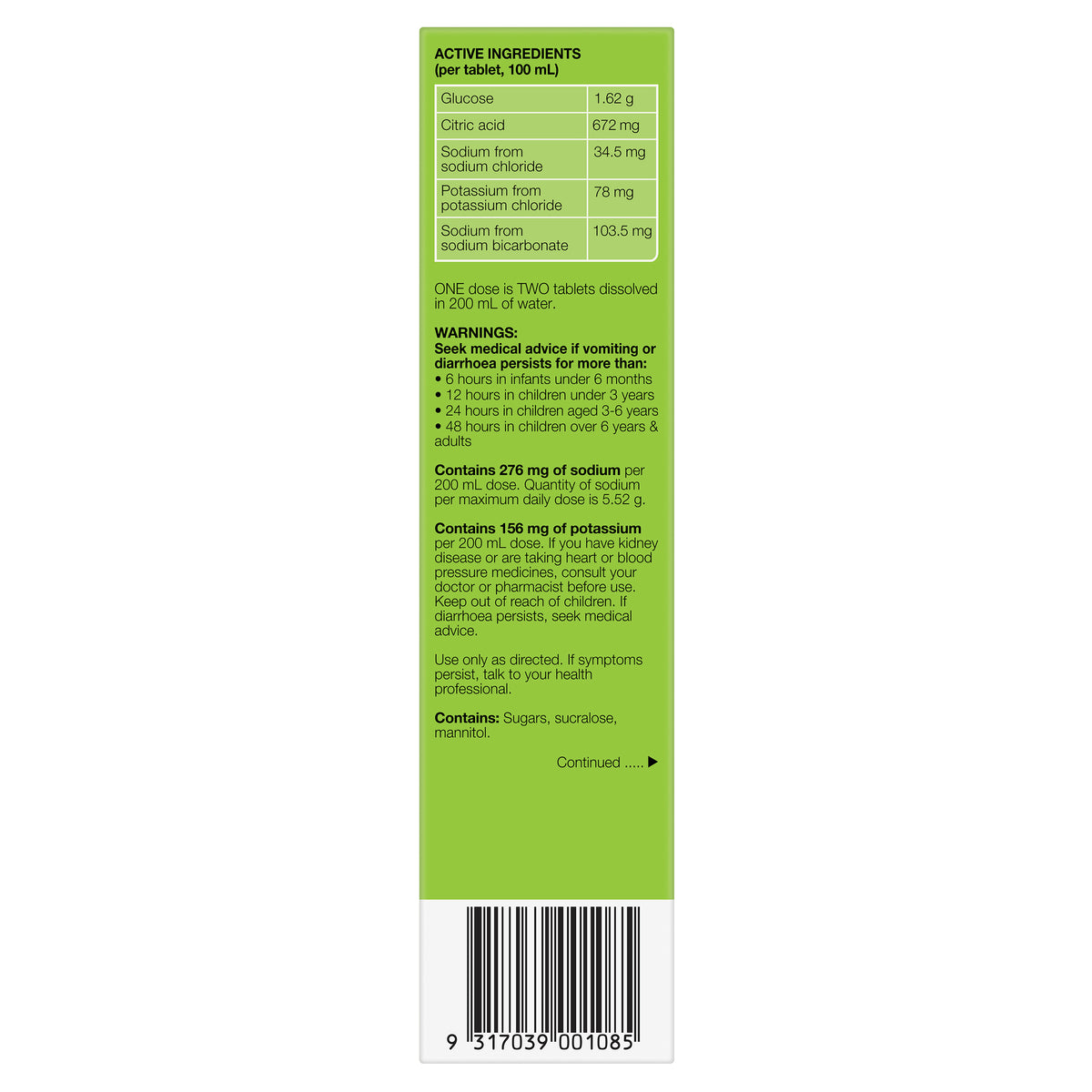 Hydralyte Effervescent Tablets Lemon Lime 20s