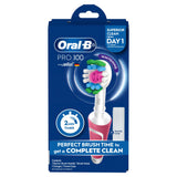Oral-B Pro 100 Pink Electric Toothbrush with 3D Polish Whitening Head