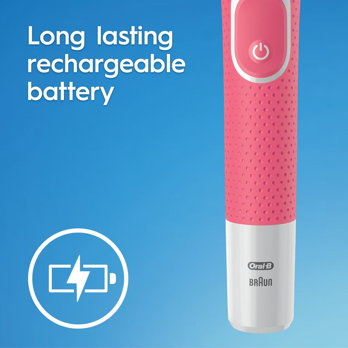 Oral-B Pro 100 Pink Electric Toothbrush with 3D Polish Whitening Head