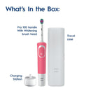 Oral-B Pro 100 Pink Electric Toothbrush with 3D Polish Whitening Head