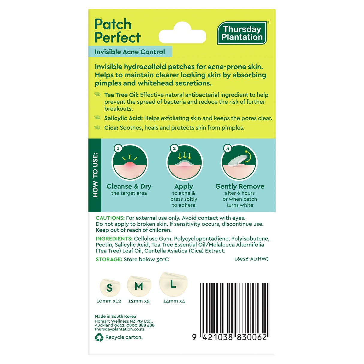 Thursday Plantation Patch Perfect Invisible Acne Control 21 Pack