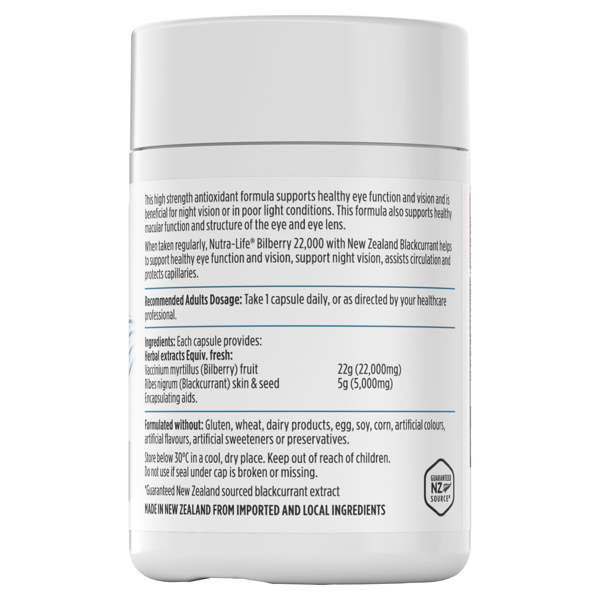 Nutra-Life Bilberry 22000mg 60tabs