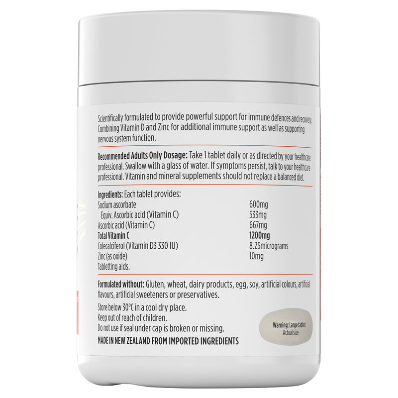 Nutra-Life Vit C 1200 C+Zinc+D 120tabs