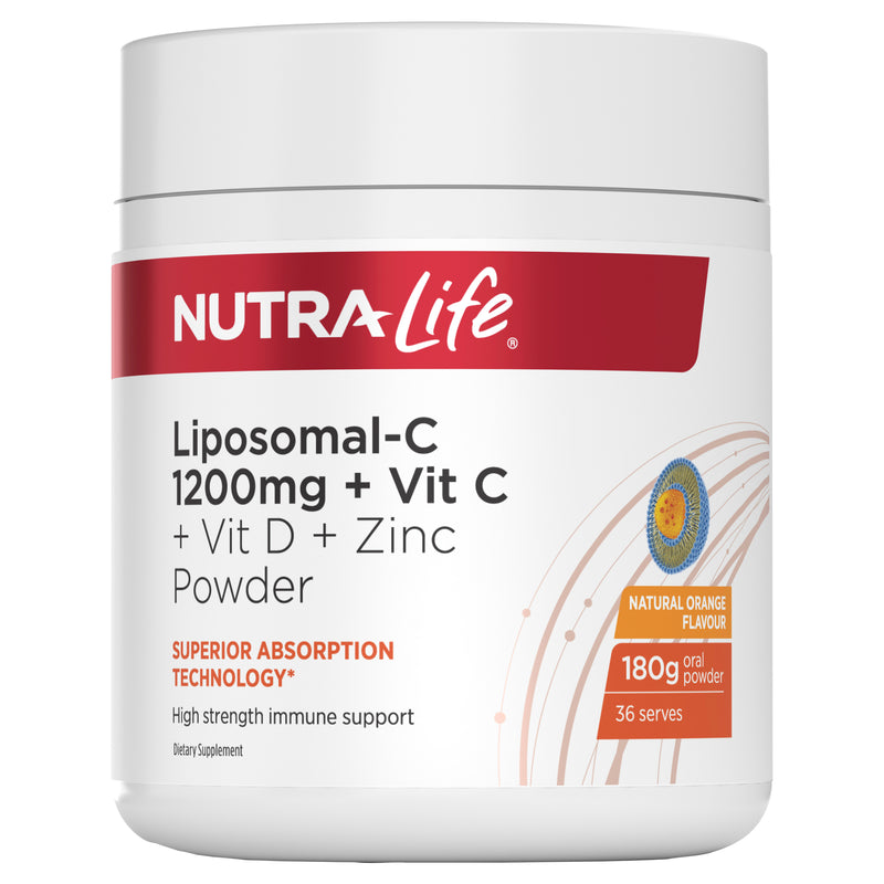 Nutra Life Liposomal 1200mg + Vit C + D + Zinc 180g Powder