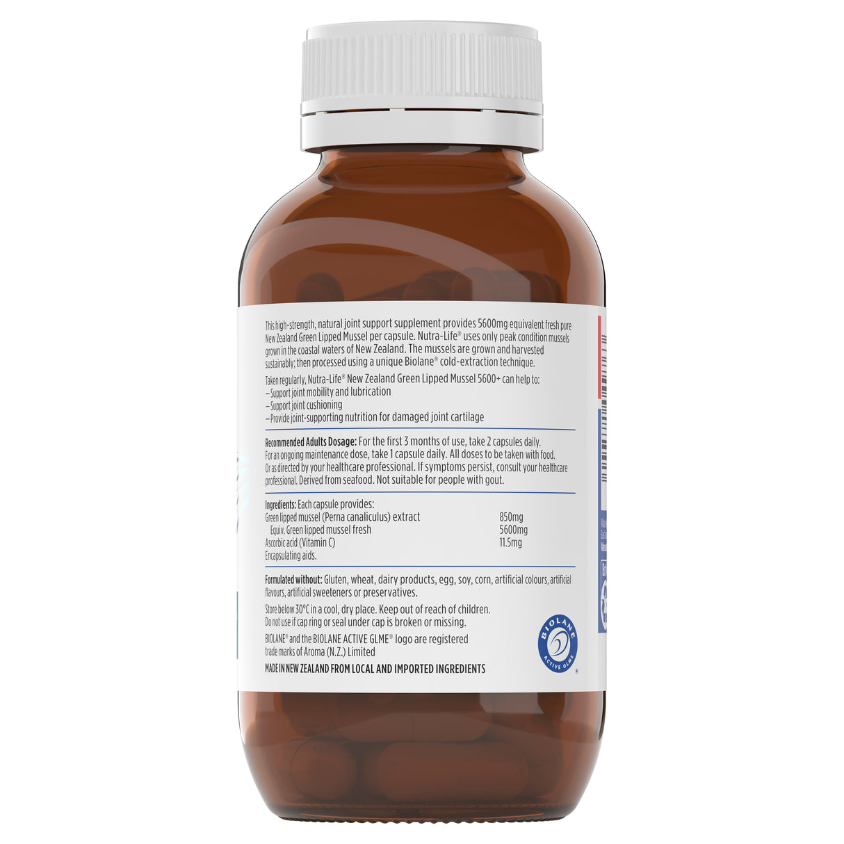 Nutra-Life NZ Green Lipped Mussel 5600 100 Capsules