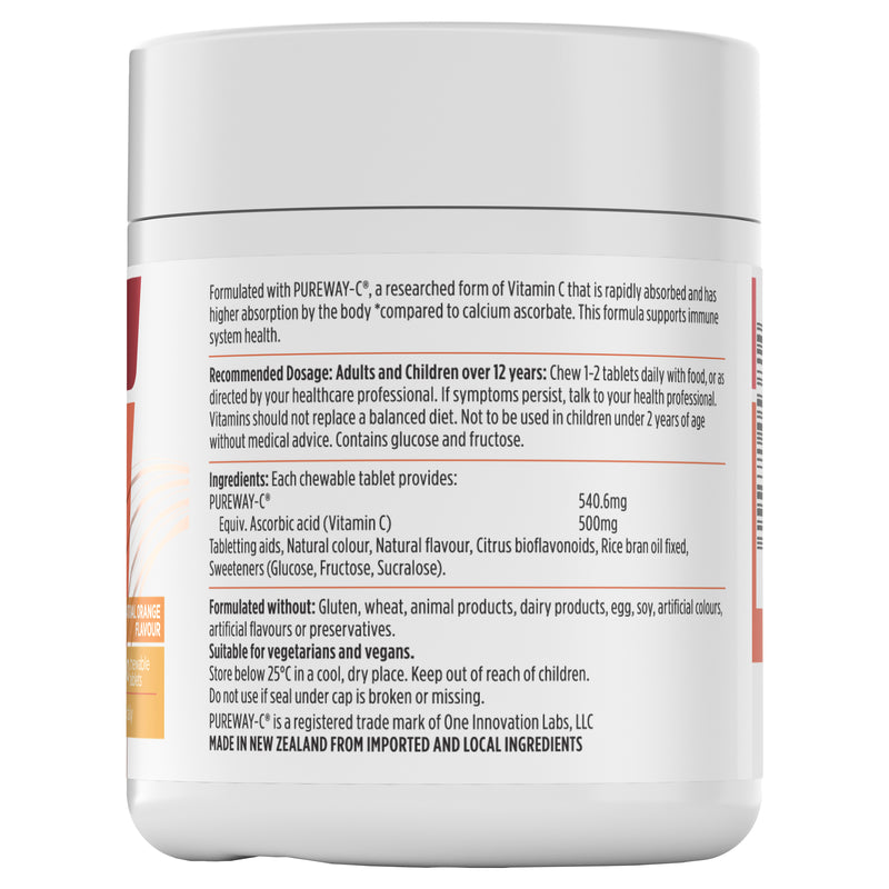 Nutra-Life Rapid-C 500mg Chewable Tablets 60s