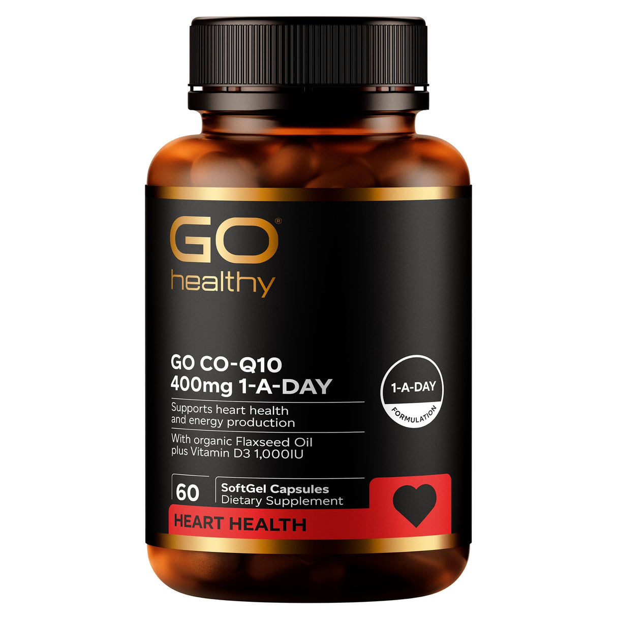 GO Healthy GO Co-Q10 Supplement 400mg 1-A-Day 60 Caps
