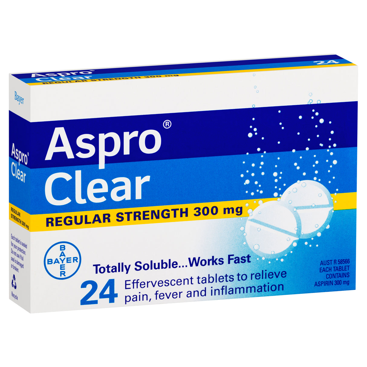 Aspro Clear Aspirin 24 Soluble Effervescent Tablets