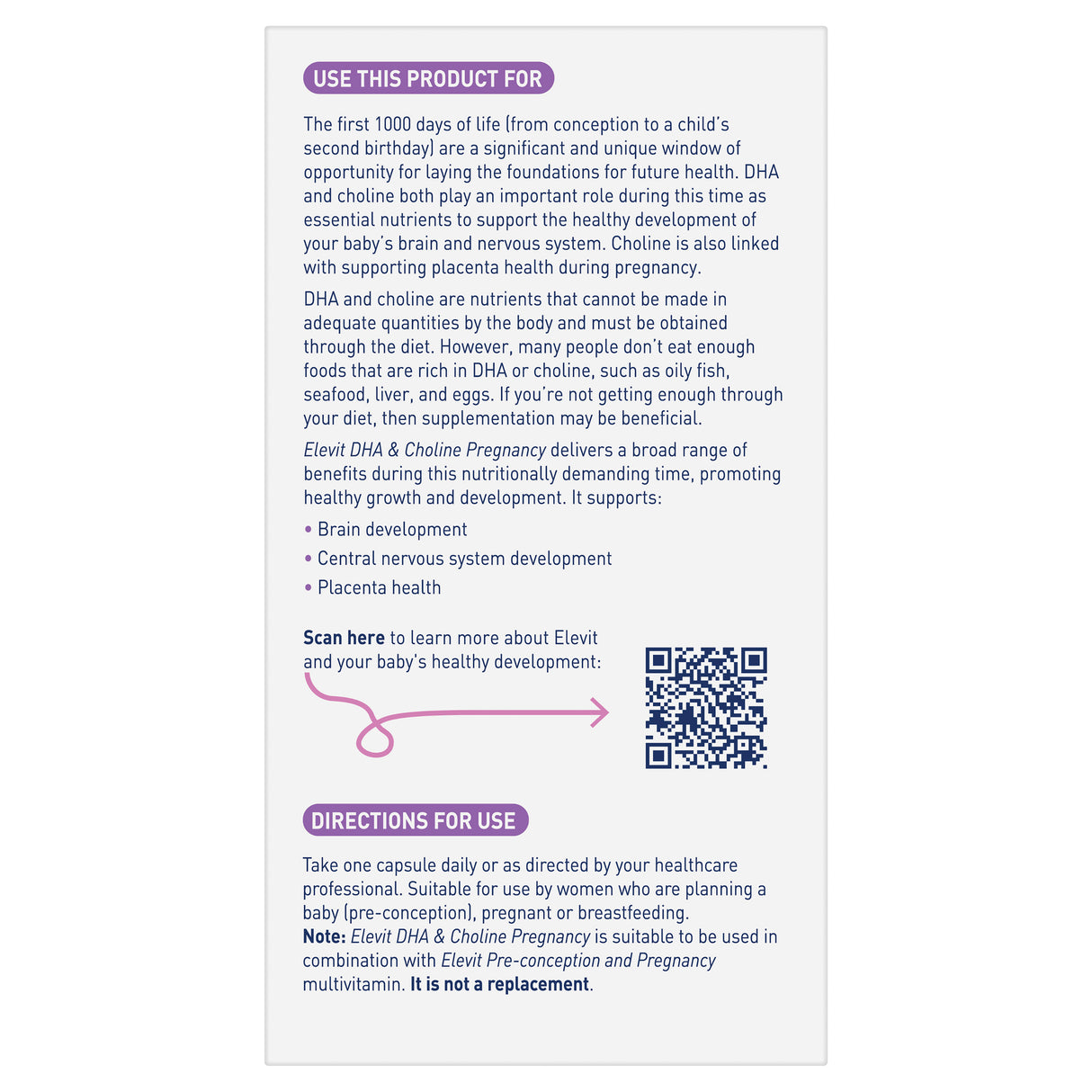 Elevit DHA & Choline Pregnancy 60s
