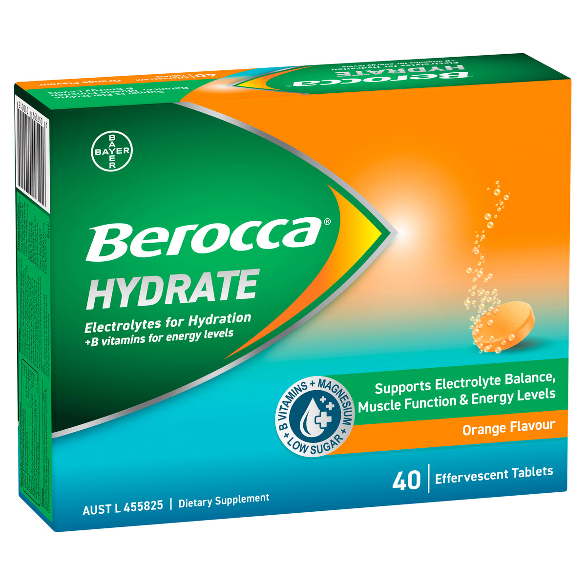 Berocca Hydrate Orange Effervescent Tablets 40s