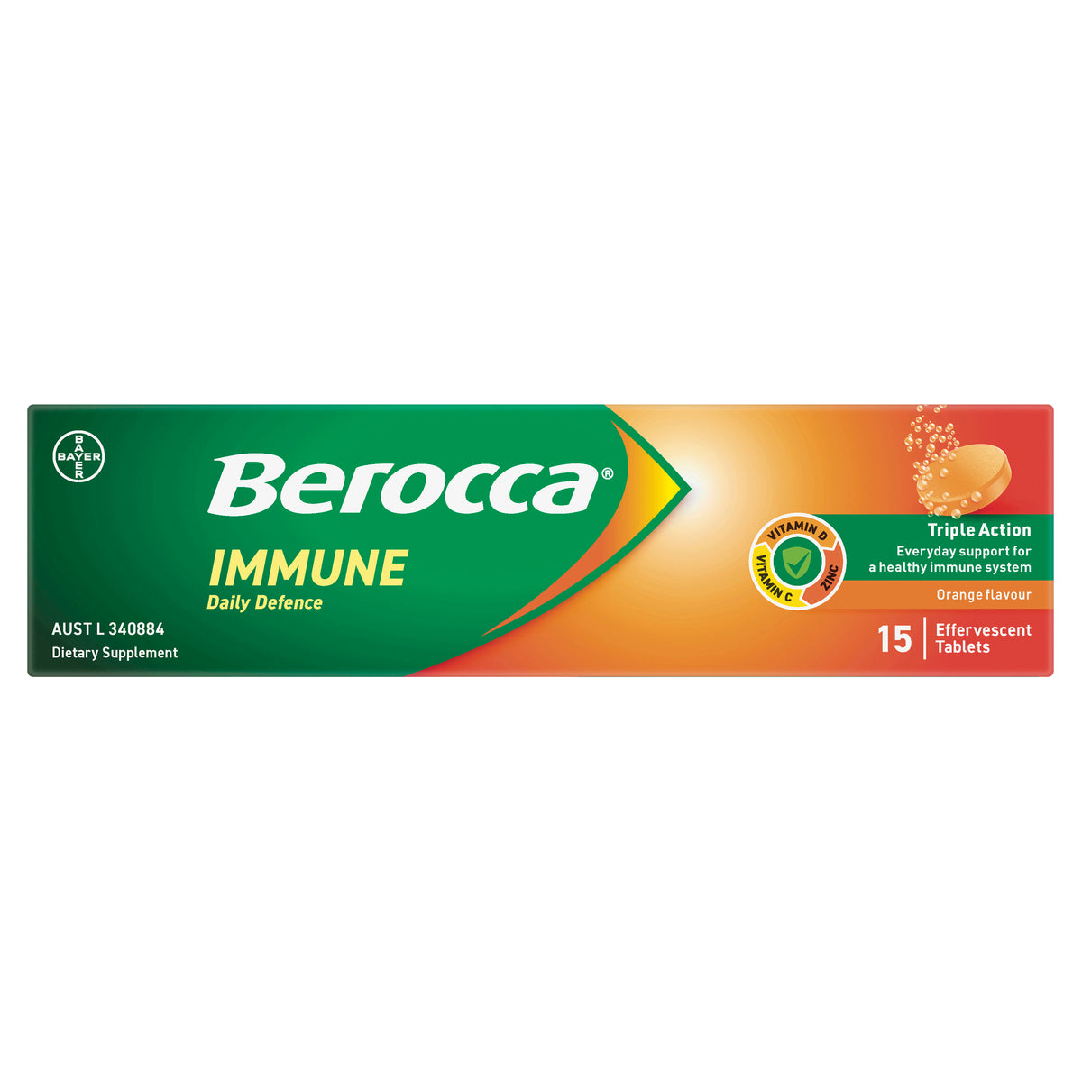 Berocca Immunity Daily Defence Orange Effervescent Tablets 15s