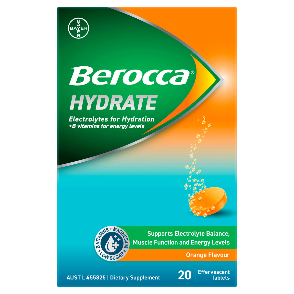 Berocca Hydrate Orange Effervescent Tablets 20s