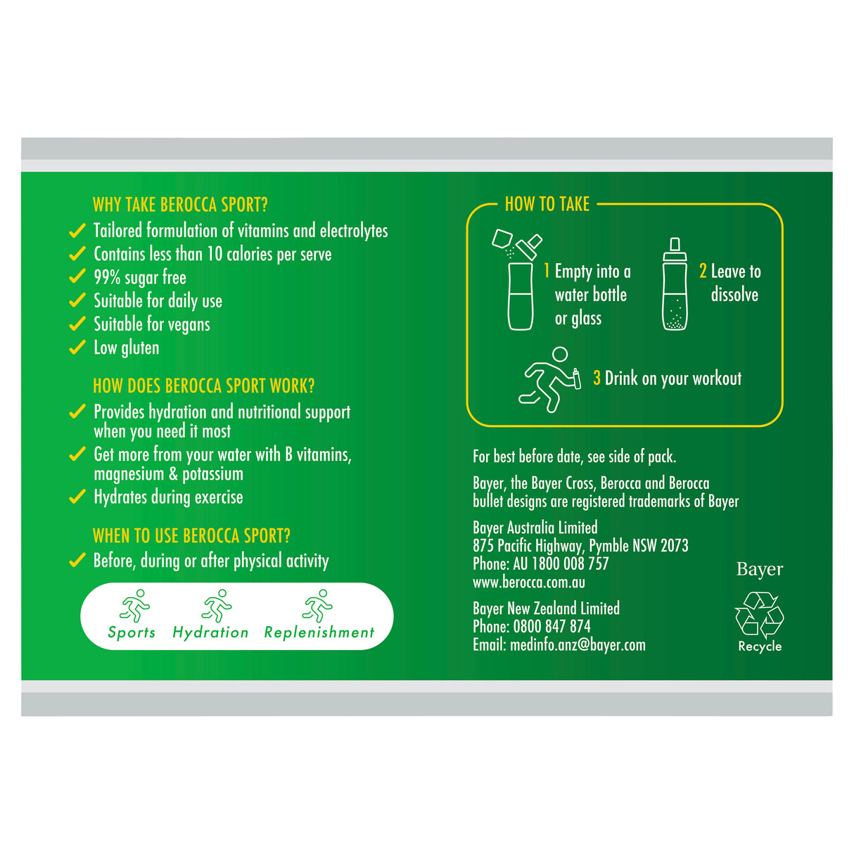 Berocca Sport Powder Sachets Orange 24s